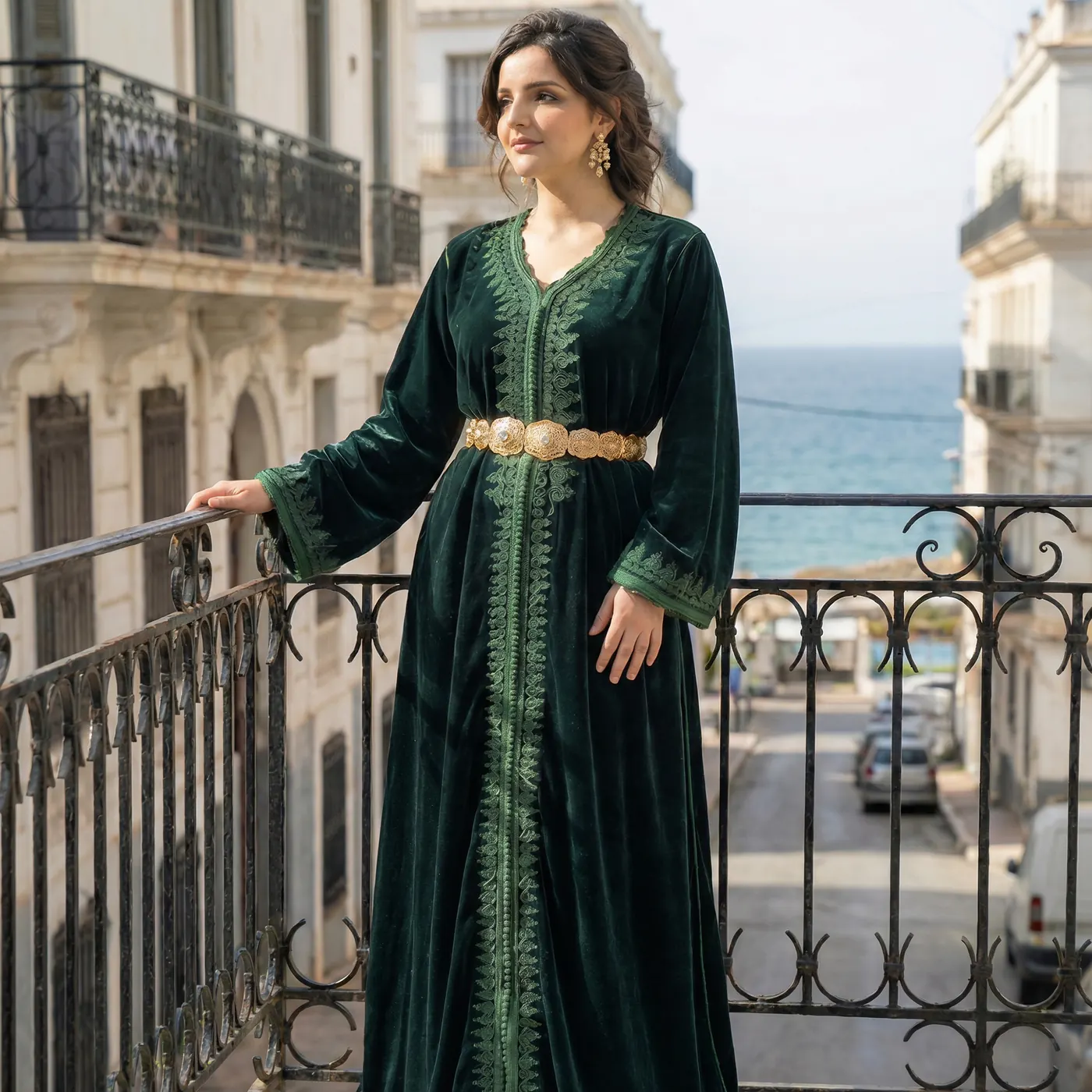 Caftan Alaline — Vert Bouteille — vue 2